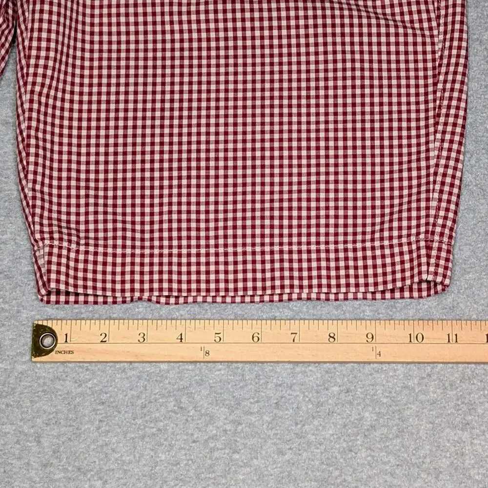 J.Crew Men's Gingham Shorts Cotton Red White Check Flat Front Preppy Size 36